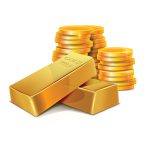 Illustration Gold Bars and Coins